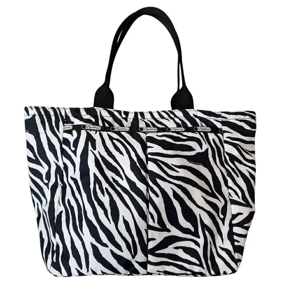 Le Sportsac Black & White Zebra Tote Bag - Picture 2 of 15